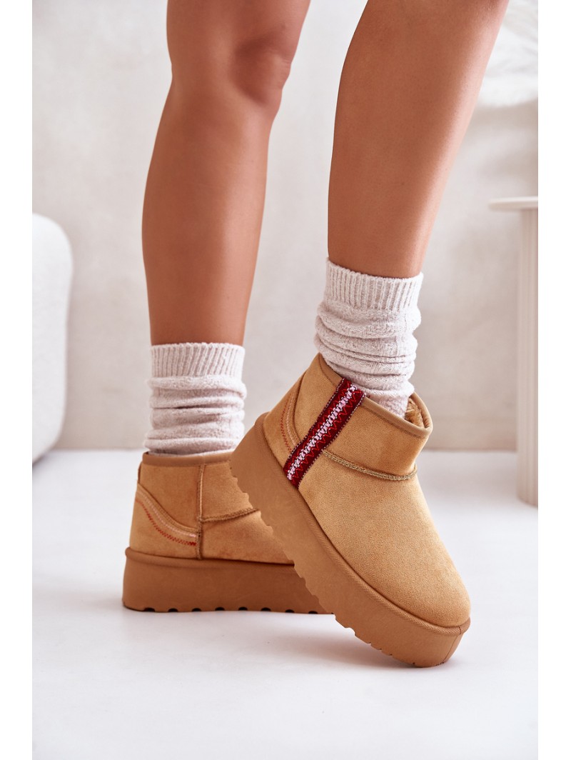 Women's Snow Boots On Platform Insulated Camel Lomessa