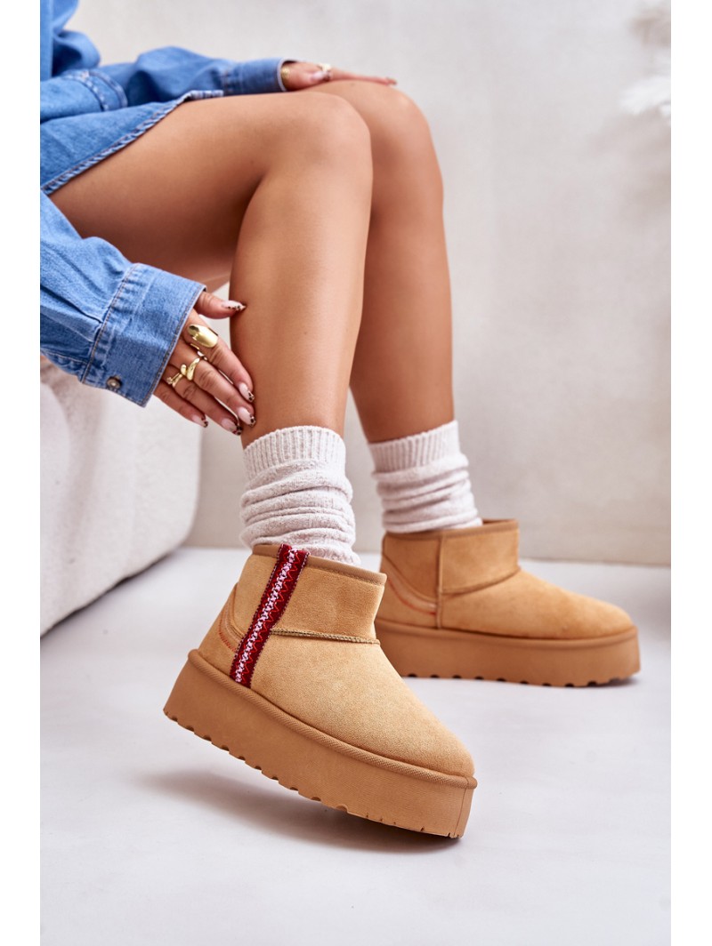 Women's Snow Boots On Platform Insulated Camel Lomessa