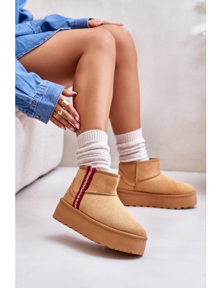 Women's Snow Boots On Platform Insulated Camel Lomessa
