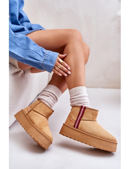 Women's Snow Boots On Platform Insulated Camel Lomessa