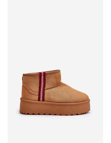 Women's Snow Boots On Platform Insulated Camel Lomessa