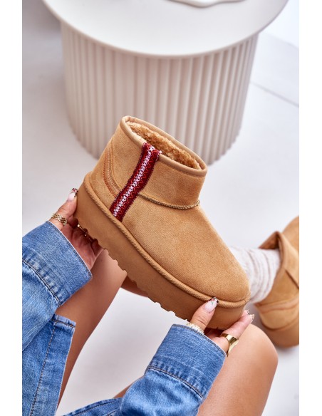 Women's Snow Boots On Platform Insulated Camel Lomessa
