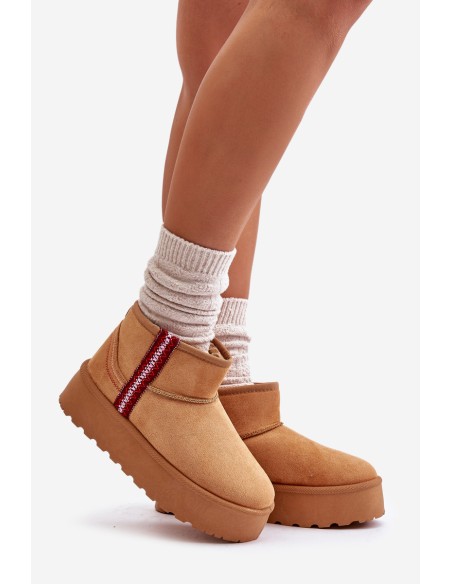 Women's Snow Boots On Platform Insulated Camel Lomessa