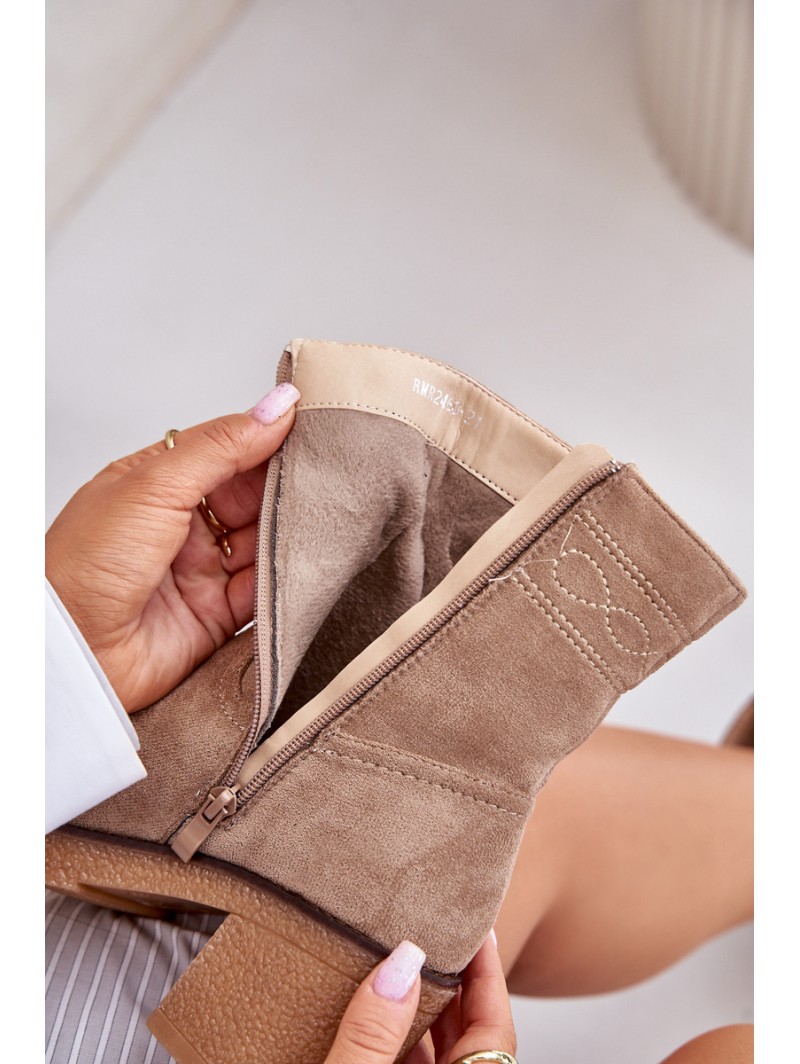 Warm Women's Heeled Ankle Boots Brown Vailia