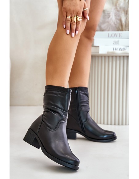 Boots On Low Heel Insulated With Fur Vinceza 85155 Black