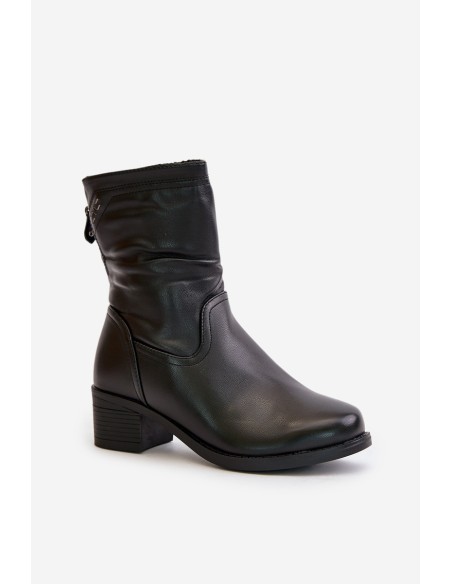 Boots On Low Heel Insulated With Fur Vinceza 85155 Black