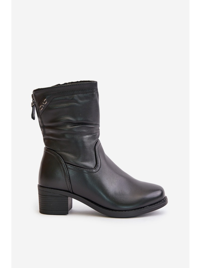 Boots On Low Heel Insulated With Fur Vinceza 85155 Black