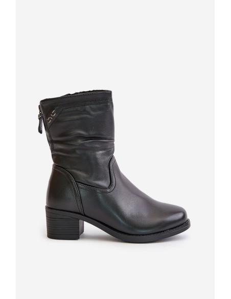 Boots On Low Heel Insulated With Fur Vinceza 85155 Black