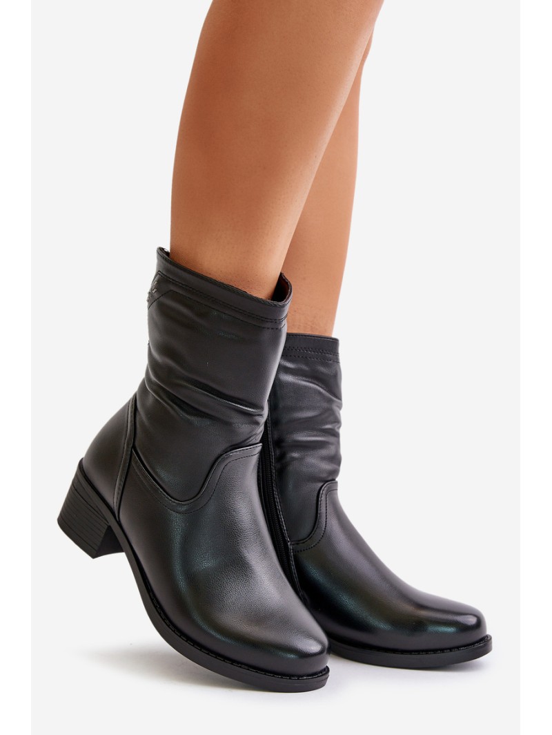 Boots On Low Heel Insulated With Fur Vinceza 85155 Black