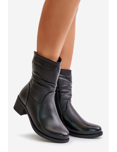 Boots On Low Heel Insulated With Fur Vinceza 85155 Black