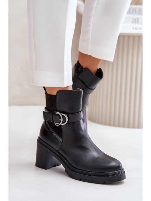 Women's Heeled Ankle Boots Insulated With Zipper Black Inabelle