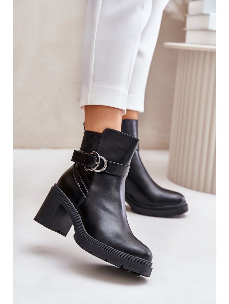 Women's Heeled Ankle Boots Insulated With Zipper Black Inabelle