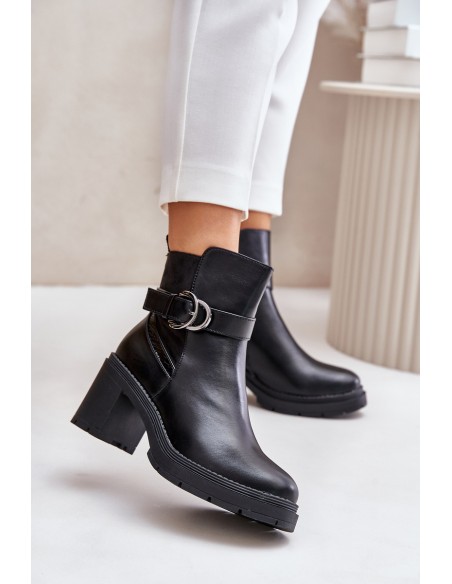 Women's Heeled Ankle Boots Insulated With Zipper Black Inabelle