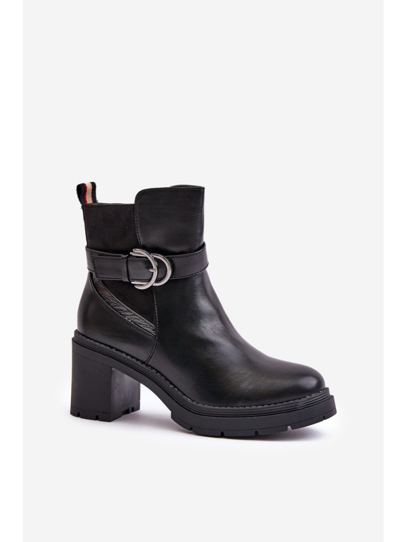 Women's Heeled Ankle Boots Insulated With Zipper Black Inabelle