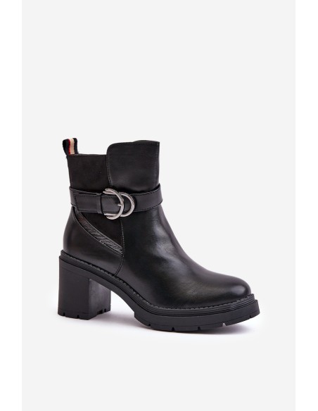 Women's Heeled Ankle Boots Insulated With Zipper Black Inabelle