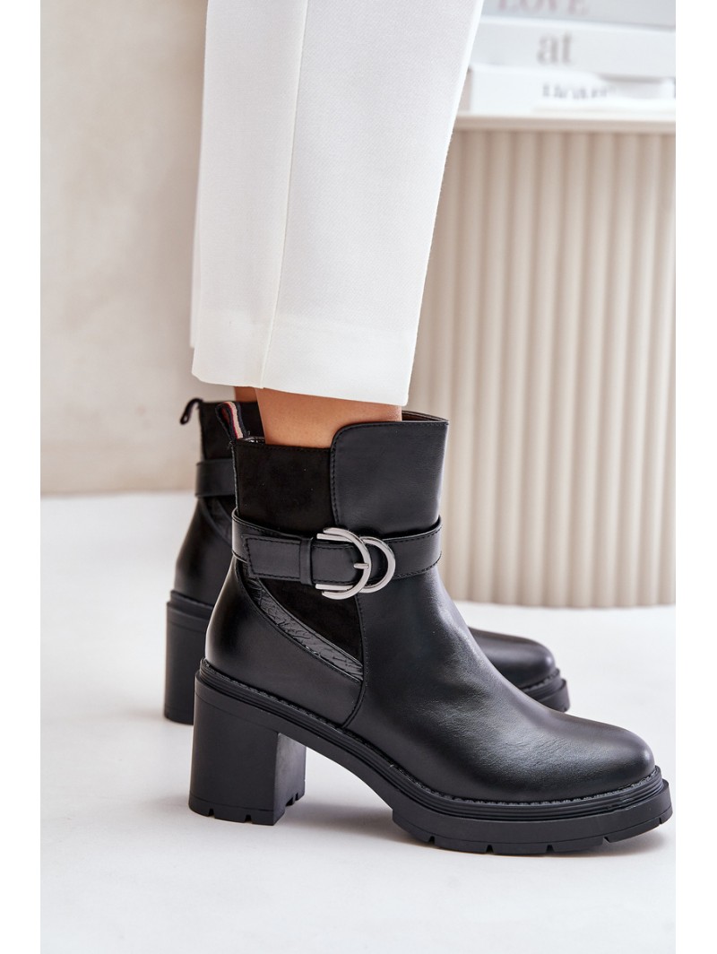 Women's Heeled Ankle Boots Insulated With Zipper Black Inabelle