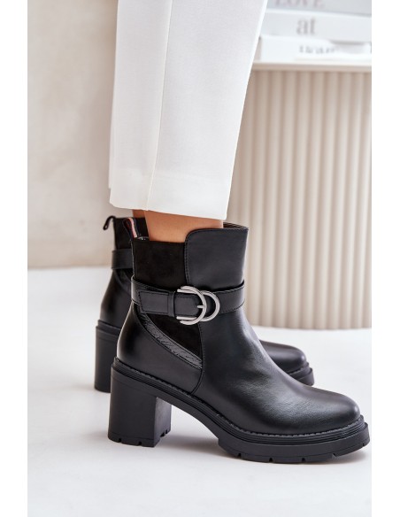 Women's Heeled Ankle Boots Insulated With Zipper Black Inabelle