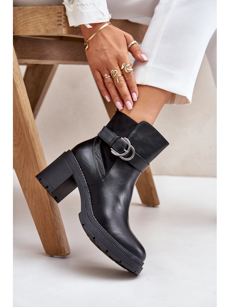 Women's Heeled Ankle Boots Insulated With Zipper Black Inabelle