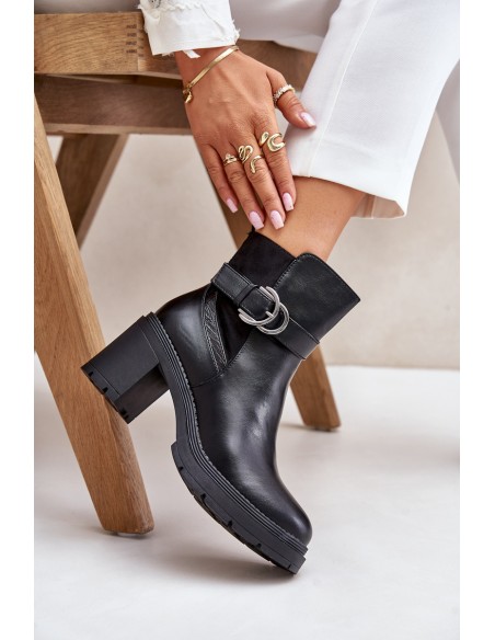 Women's Heeled Ankle Boots Insulated With Zipper Black Inabelle