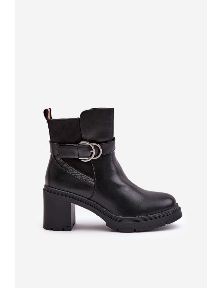 Women's Heeled Ankle Boots Insulated With Zipper Black Inabelle