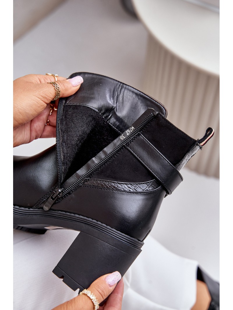 Women's Heeled Ankle Boots Insulated With Zipper Black Inabelle