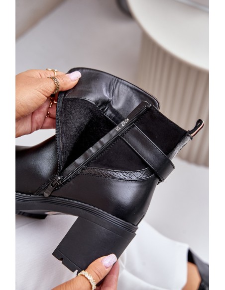 Women's Heeled Ankle Boots Insulated With Zipper Black Inabelle