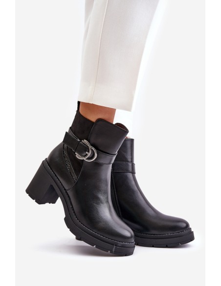 Women's Heeled Ankle Boots Insulated With Zipper Black Inabelle