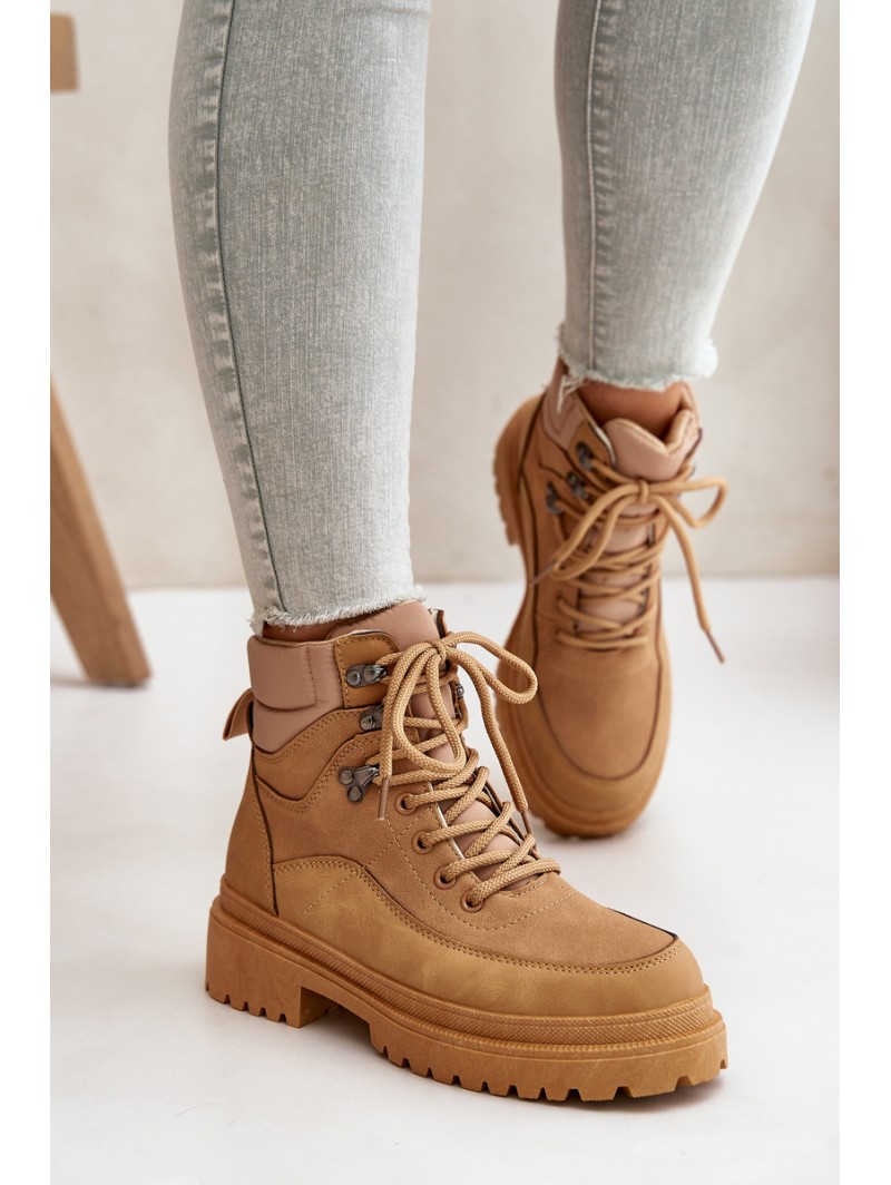 Lace-Up Women's Ankle Boots Camel Rabaria