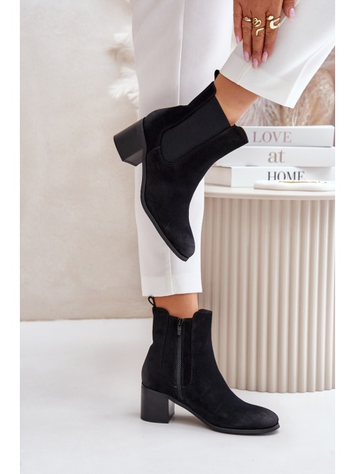 Warm Women's Ankle Boots on Heels Black Radeya 2