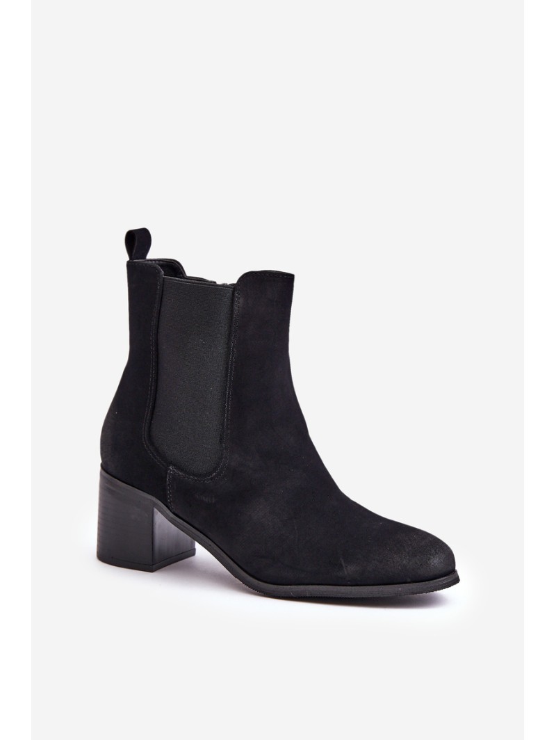 Warm Women's Ankle Boots on Heels Black Radeya