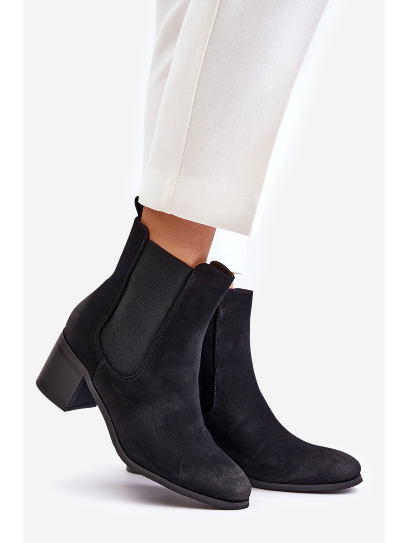 Warm Women's Ankle Boots on Heels Black Radeya