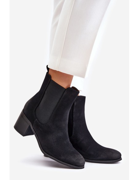 Warm Women's Ankle Boots on Heels Black Radeya