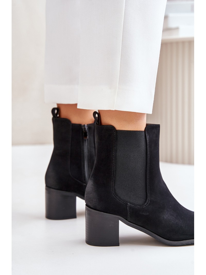 Warm Women's Ankle Boots on Heels Black Radeya