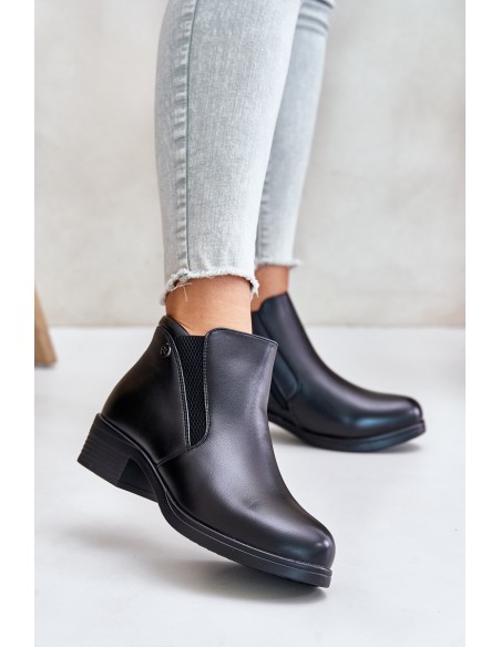 Ankle Boots With Low Shaft Insulated With Fur Vinceza 85150 Black