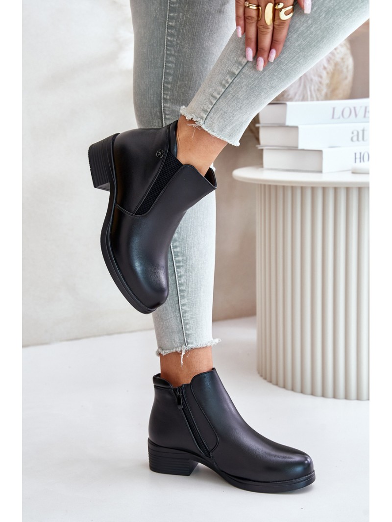 Ankle Boots With Low Shaft Insulated With Fur Vinceza 85150 Black