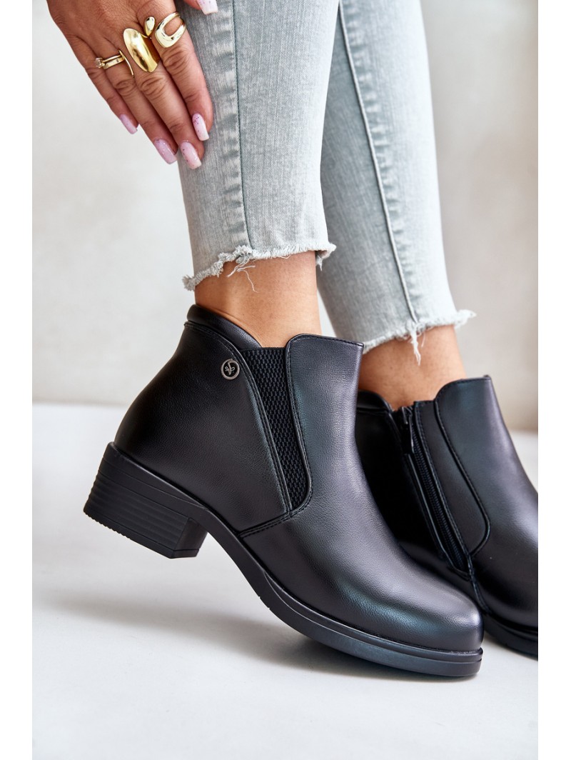 Ankle Boots With Low Shaft Insulated With Fur Vinceza 85150 Black
