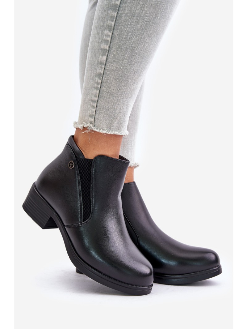 Ankle Boots With Low Shaft Insulated With Fur Vinceza 85150 Black