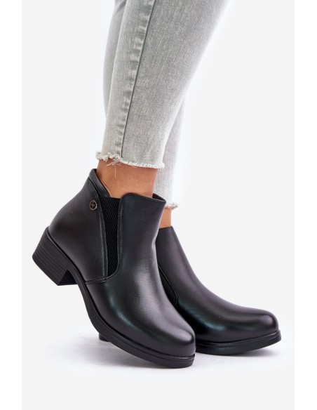 Ankle Boots With Low Shaft Insulated With Fur Vinceza 85150 Black