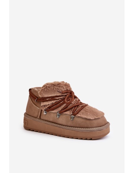 Low Snow Boots On Platform With Fur D.Franklin Brown DFSH370011
