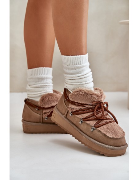 Low Snow Boots On Platform With Fur D.Franklin Brown DFSH370011