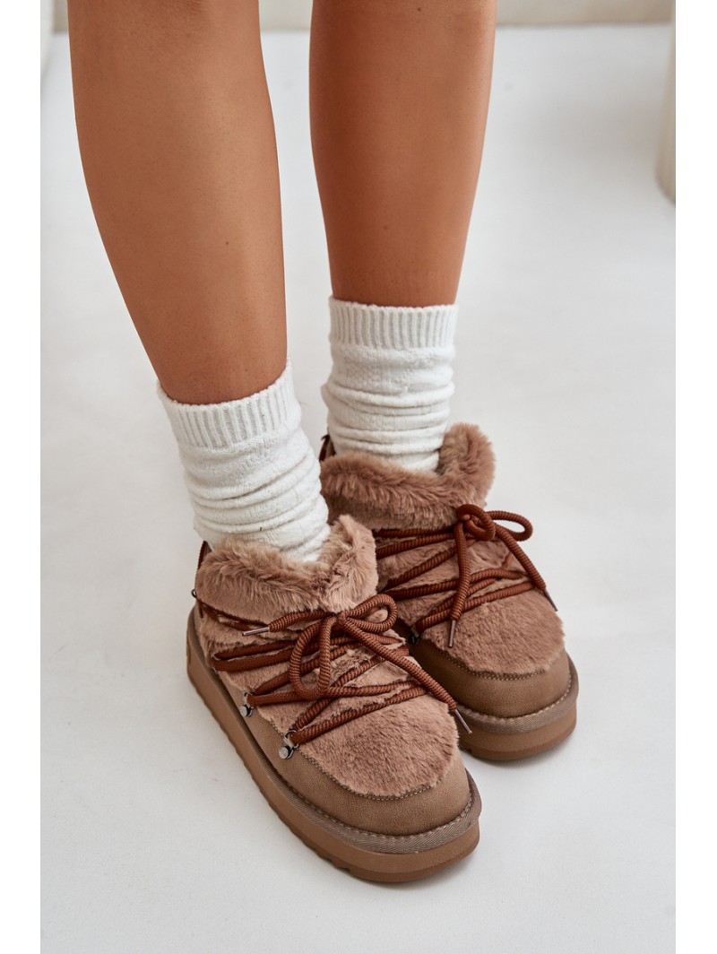 Low Snow Boots On Platform With Fur D.Franklin Brown DFSH370011