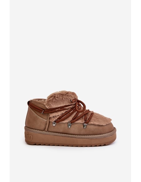 Low Snow Boots On Platform With Fur D.Franklin Brown DFSH370011