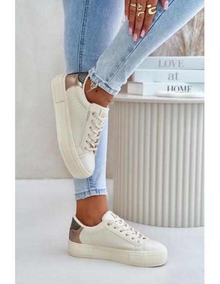 Warm Women's Platform Sneakers Big Star OO274A454 Beige