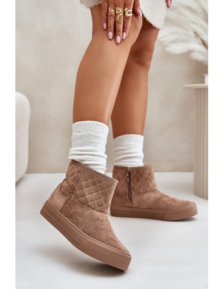 Snow Boots With Zip Insulated With Fur Big Star OO274A524 Beige