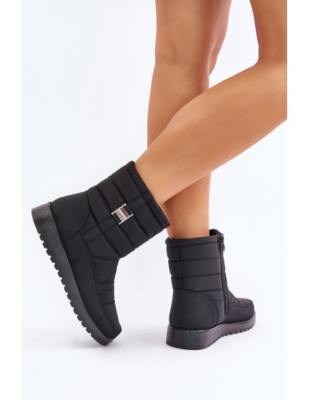 Light Women's Snow Boots With Zipper Black Mezitha