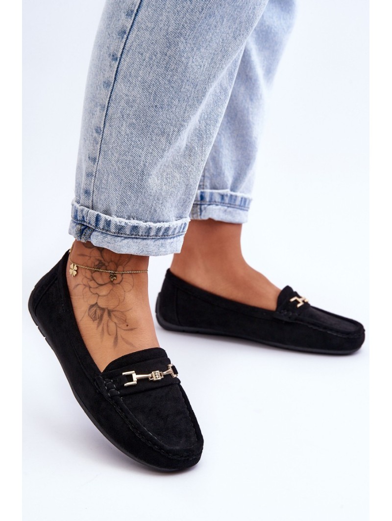 Women's Classic Suede Loafers Black Corinell