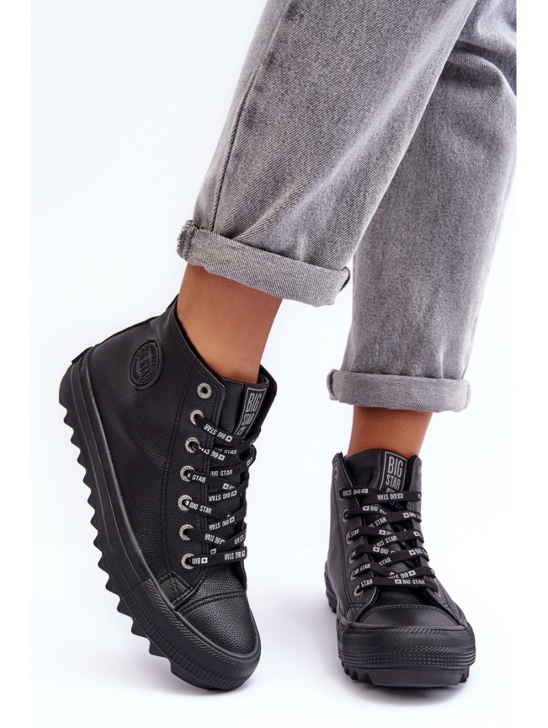 Women's Sneakers Big Star High Warm Black EE274110