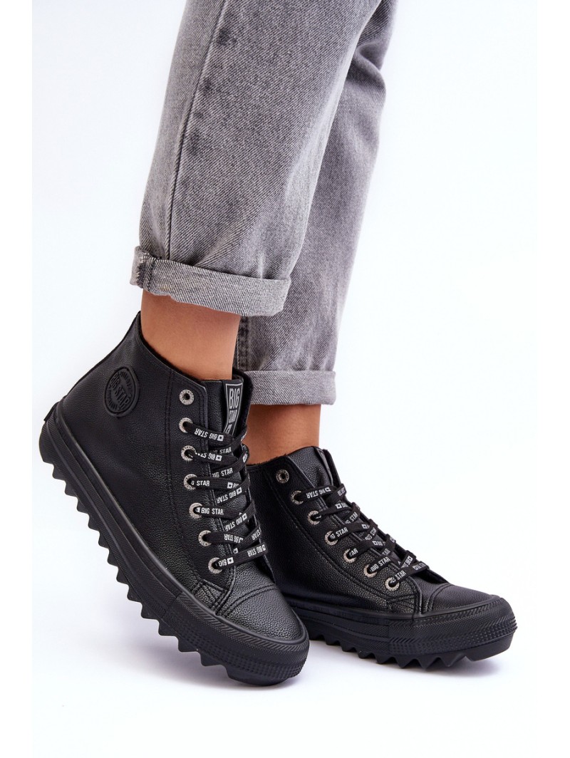 Women's Sneakers Big Star High Warm Black EE274110