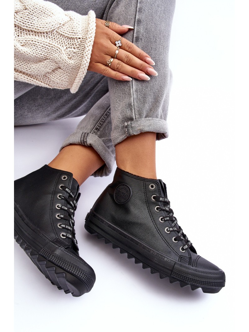 Women's Sneakers Big Star High Warm Black EE274110