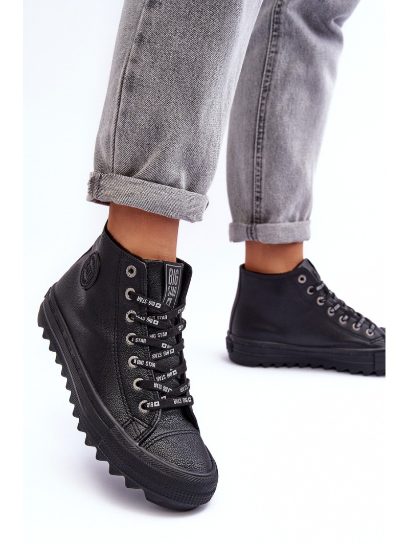 Women's Sneakers Big Star High Warm Black EE274110